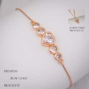 Solitaire Heart Rose gold Bracelet