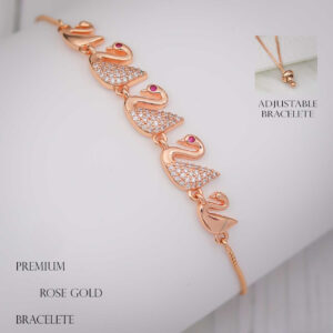 Romantic Swan Rose Gold Bracelet